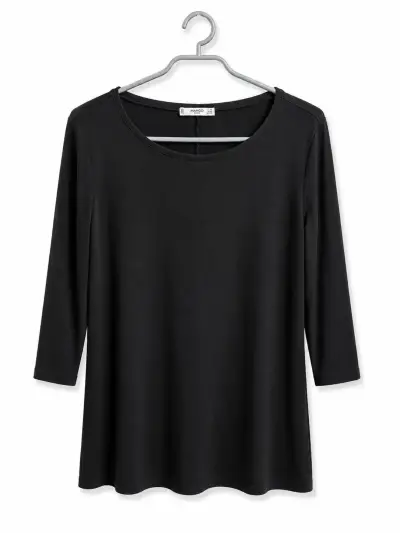 Vestido negro de manga larga Mango - miniatura 1