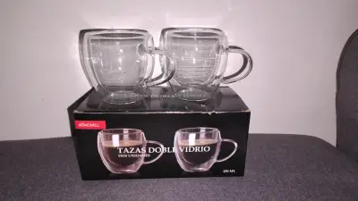 Tetera de vidrio con tapa de bambú y pack tazas - miniatura 2