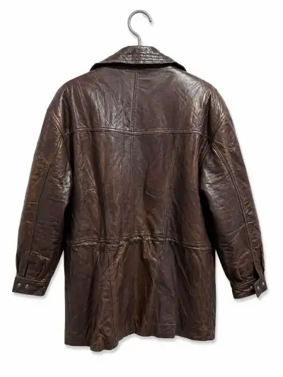 Chaqueta de cuero marrón Matrix Collection - miniatura 2