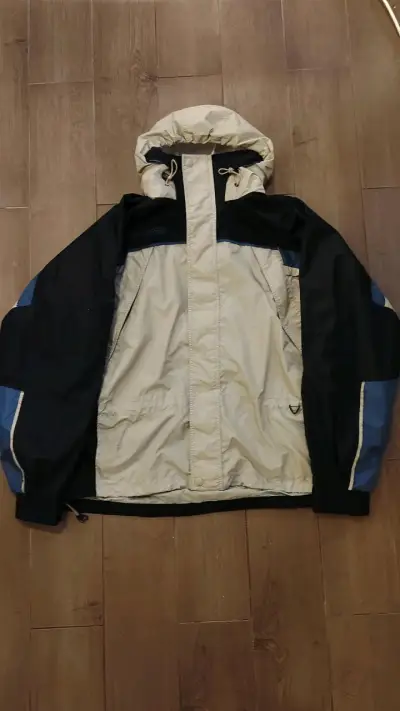 Chaqueta impermeable Columbia beige y negra - miniatura 1