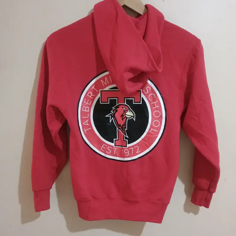 Polerón rojo con capucha y cierre - 2