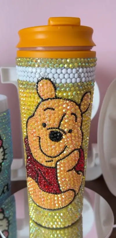 Vaso térmico decorado con cristales - miniatura 1