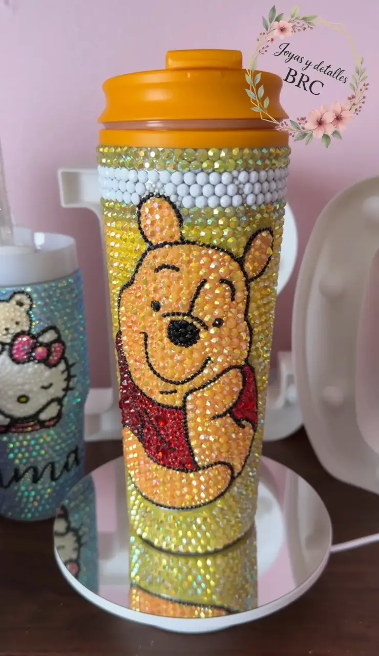 Vaso térmico decorado con cristales - 2