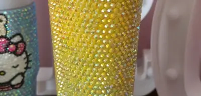 Vaso térmico decorado con cristales - miniatura 3