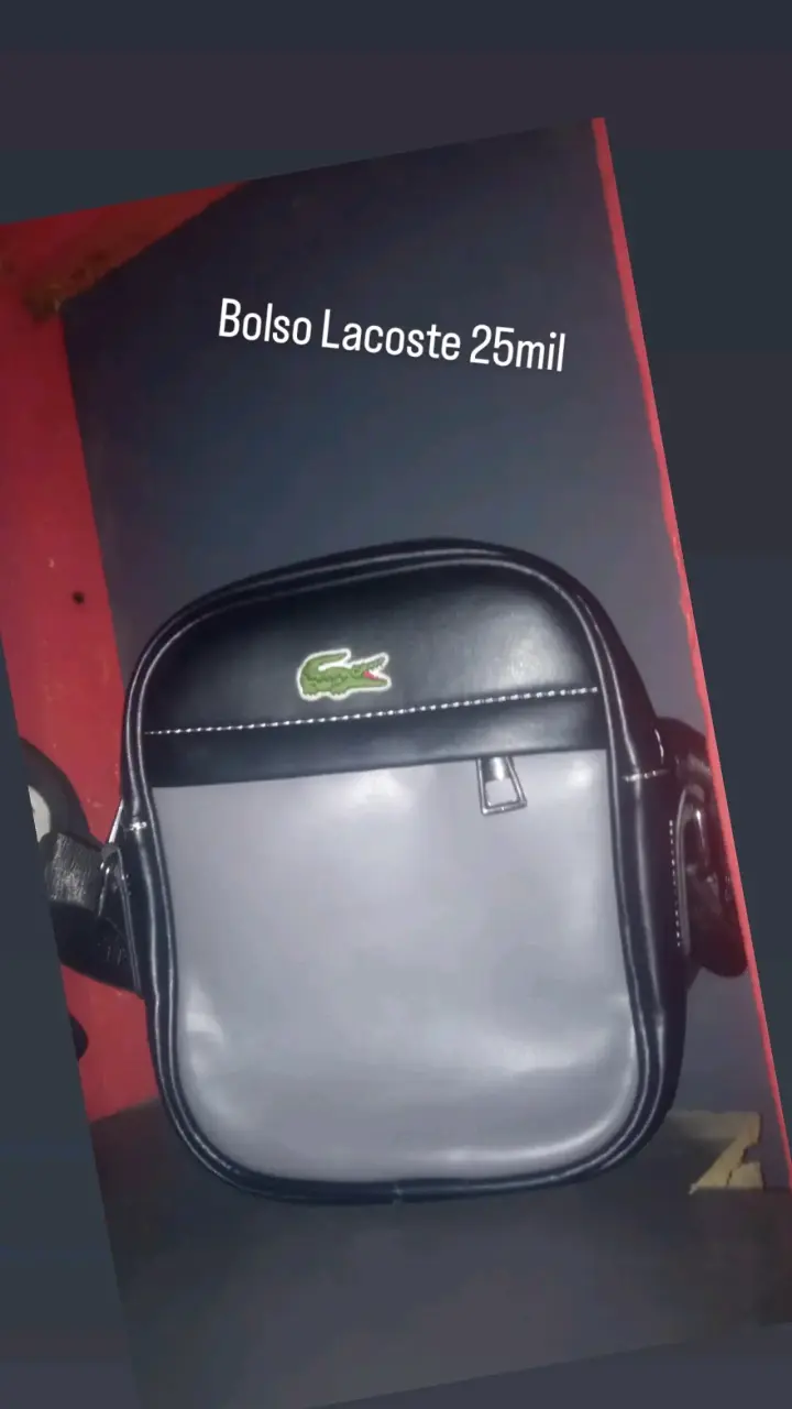 Bolso Lacoste negro y gris