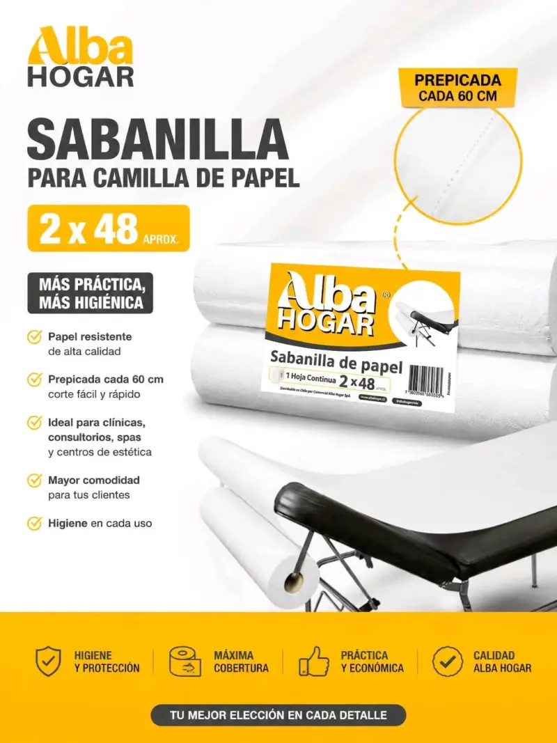 Sabanilla de papel Alba Hogar 2x48
