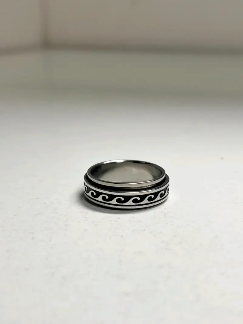 Anillo de acero inoxidable antiestrés - 1