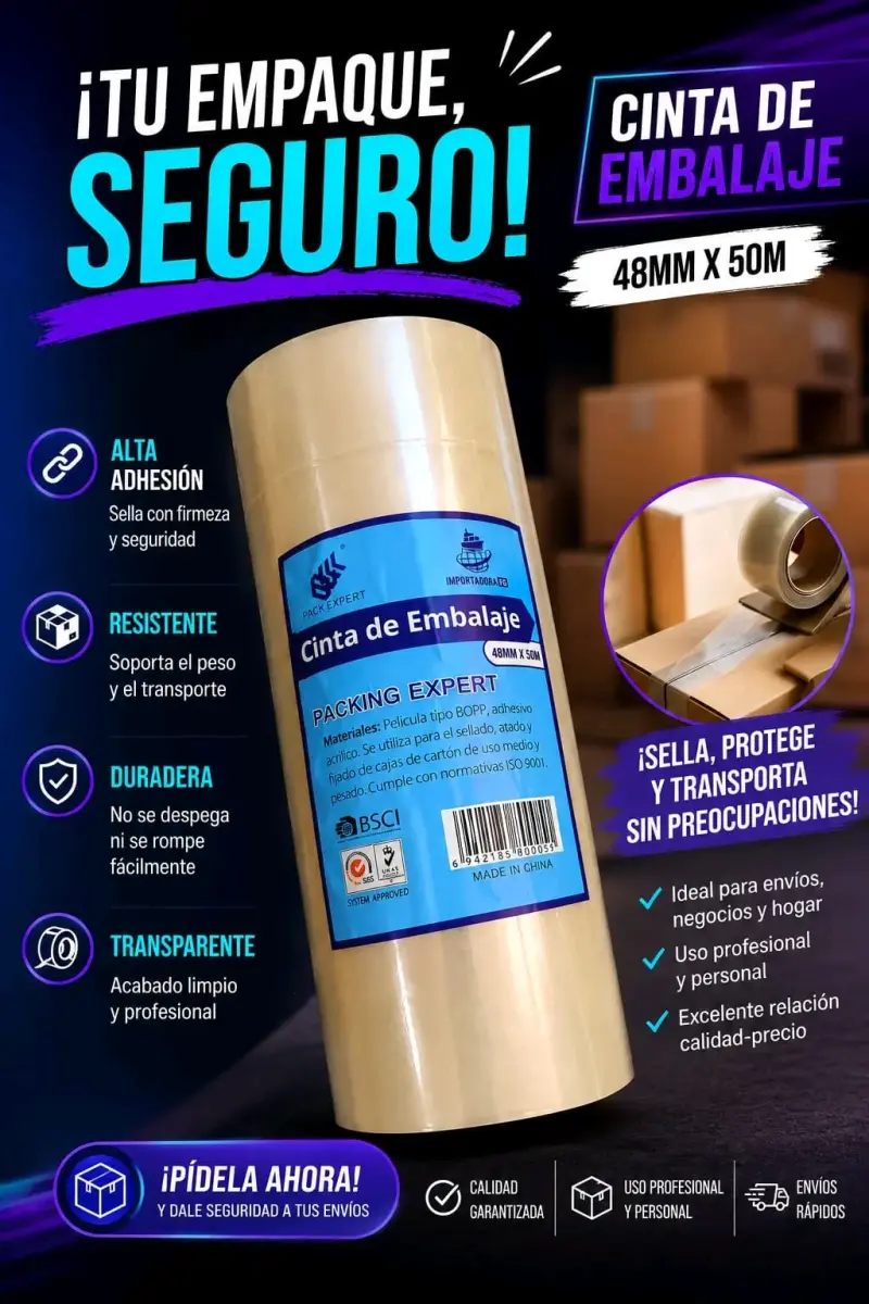 Cinta de embalaje 48mm x 50m resistente