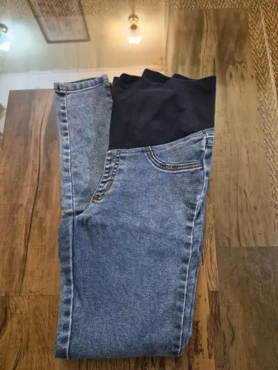 Jeans maternales azul oscuro - miniatura 1