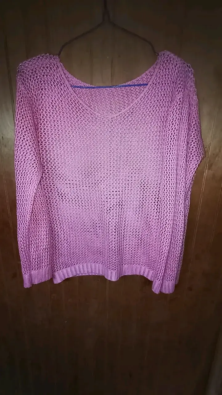 Suéter tejido rosa para mujer