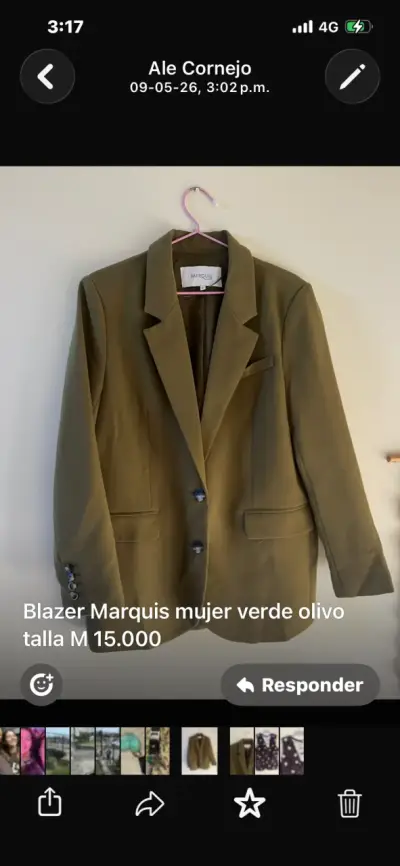Blazer verde marca Marquis talla M - miniatura 4