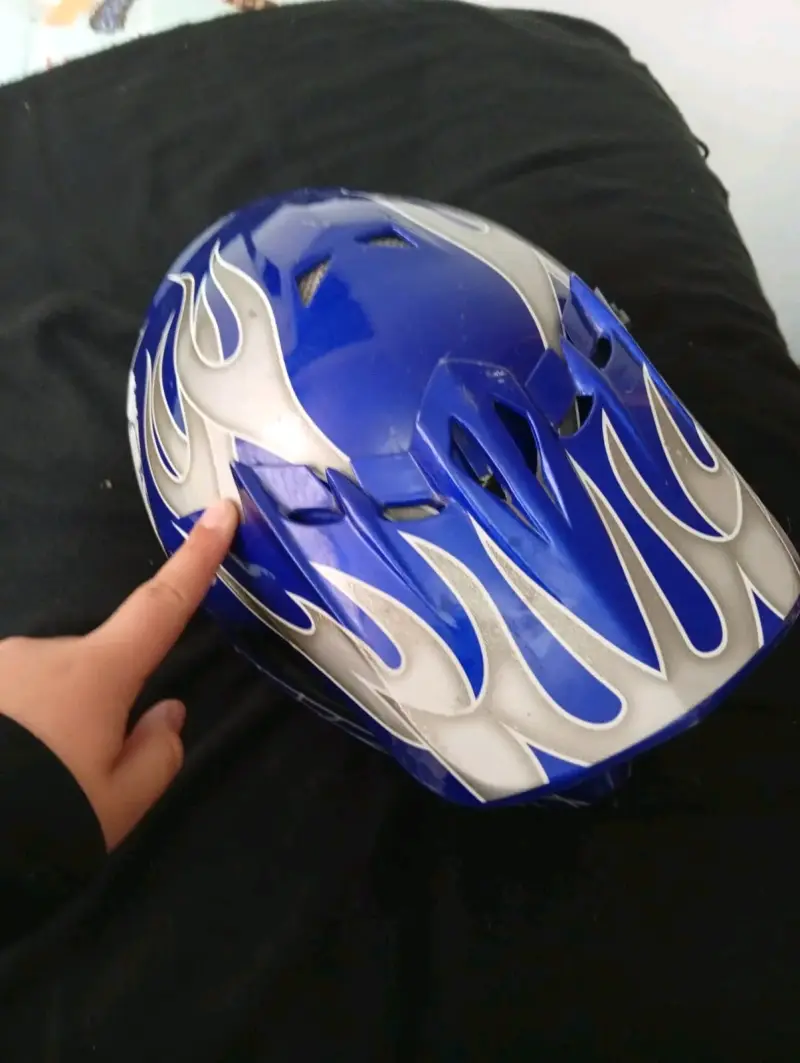 Casco de motocross azul y negro - 2
