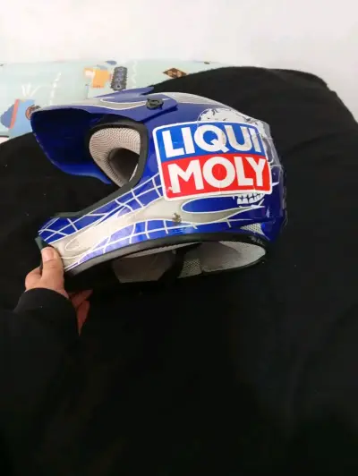 Casco de motocross azul y negro - miniatura 4