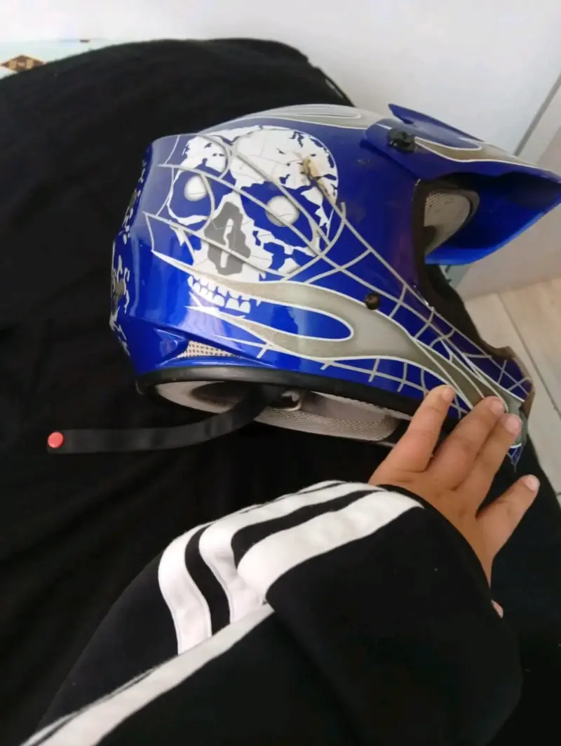 Casco de motocross azul y negro - 5