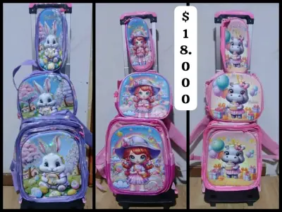Set de mochilas infantiles con ruedas - miniatura 1
