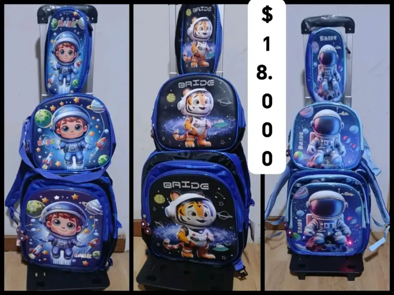 Set de mochilas infantiles con ruedas - 6