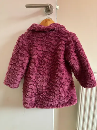 Abrigo infantil de peluche morado 18 meses - miniatura 2