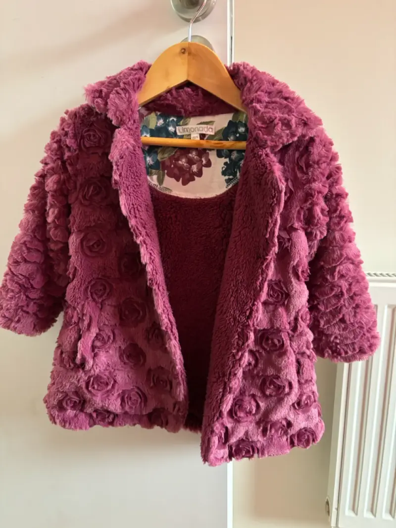 Abrigo infantil de peluche morado 18 meses - 3