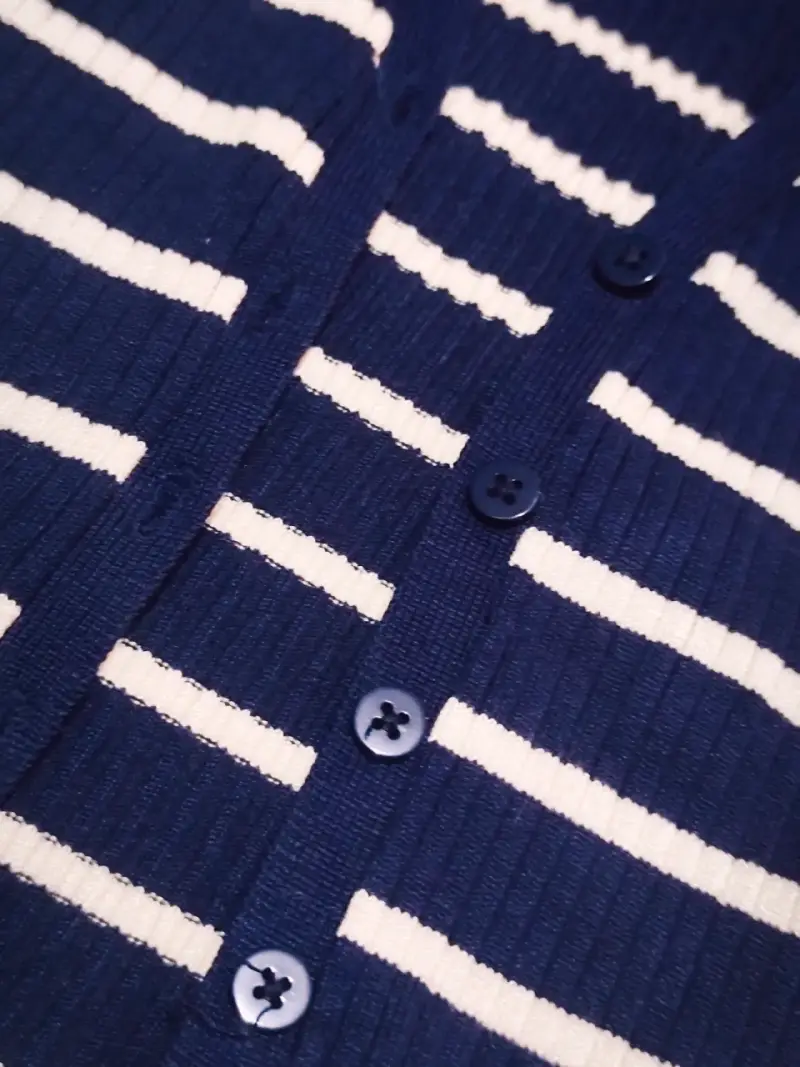 Cardigan de rayas azul y blanco - 2