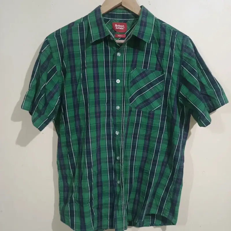 Camisa a cuadros verde Robert Lewis - 1