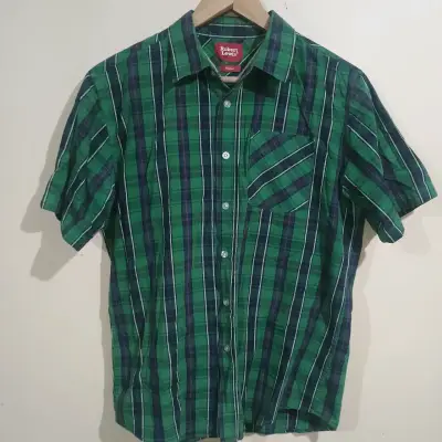Camisa a cuadros verde Robert Lewis - miniatura 1