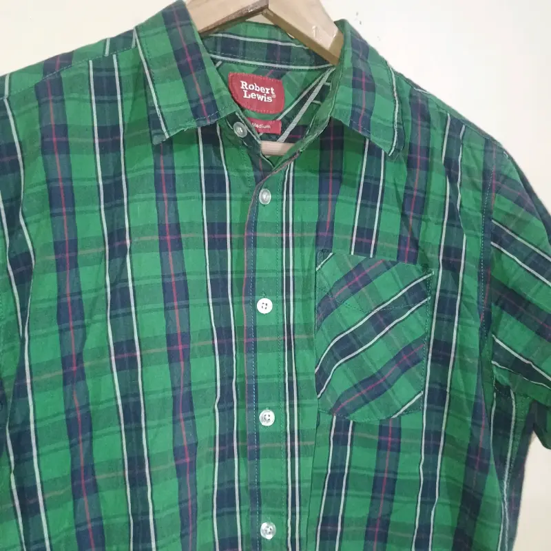 Camisa a cuadros verde Robert Lewis - 3