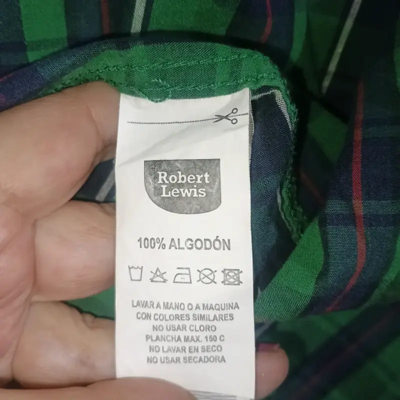 Camisa a cuadros verde Robert Lewis - 5