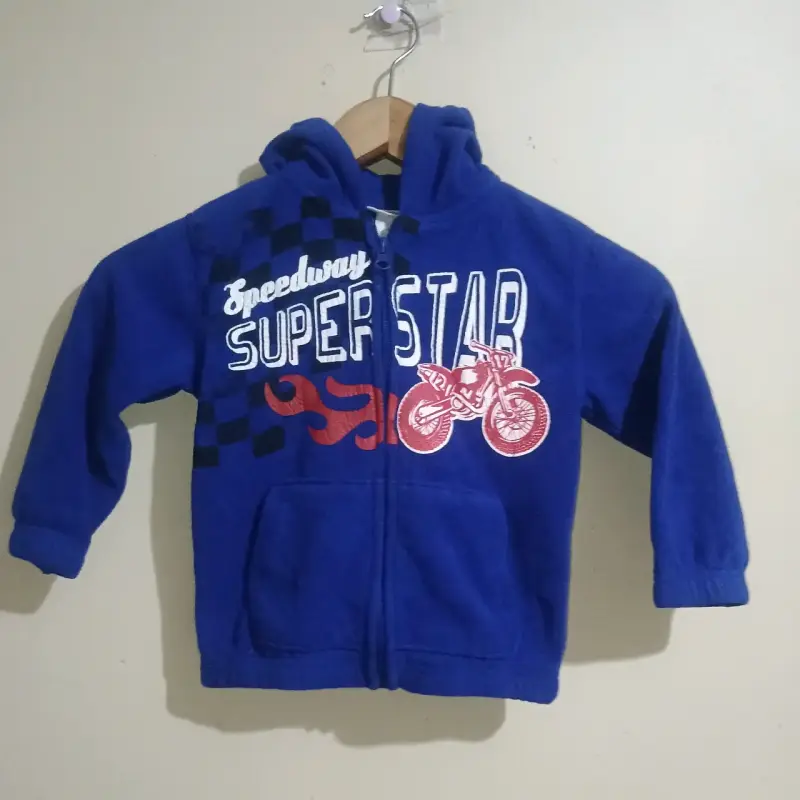 Polerón azul con capucha para niño - 1