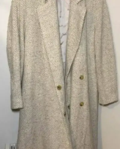 Abrigo largo beige elegante - miniatura 2