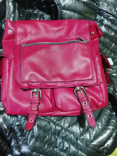 Mochila Amphora de cuero roja - miniatura 1