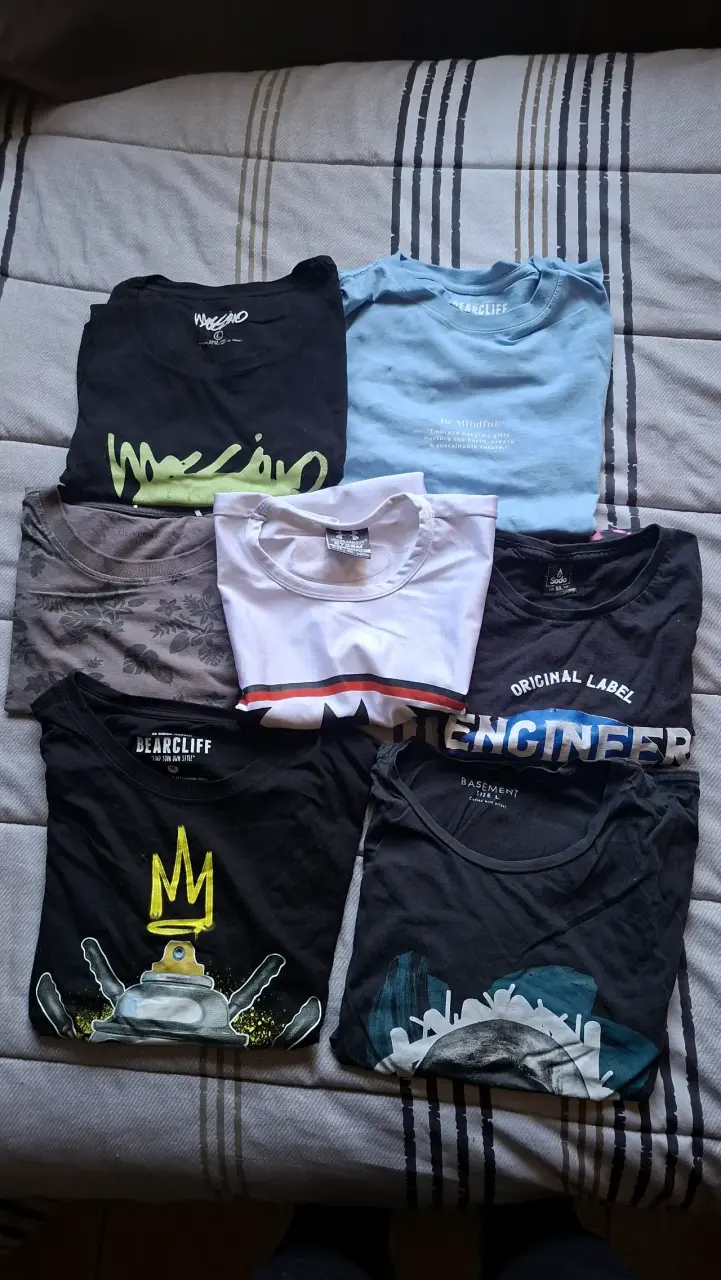 Lote de poleras estampadas para hombre
