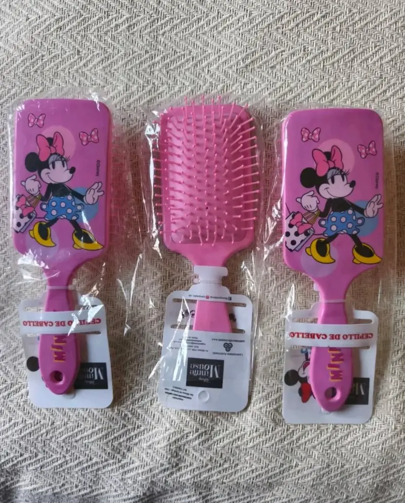 Cepillo de cabello Minnie Mouse rosa - 1