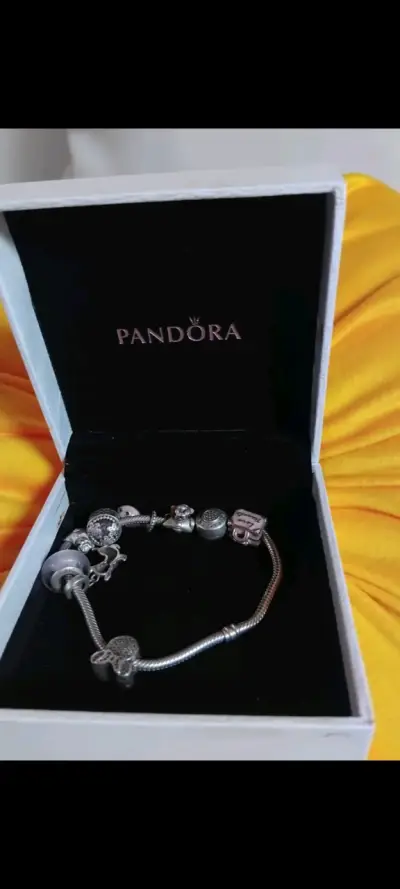 Pulsera Pandora con dijes de plata - miniatura 1
