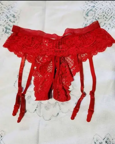 Colales sexy encaje, perlas y portaligas - miniatura 3