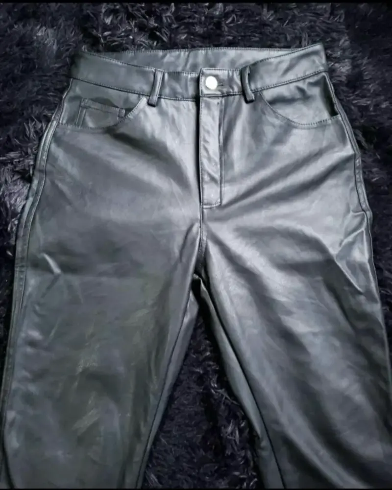 Pantalones de cuero negro para Mujer - 4