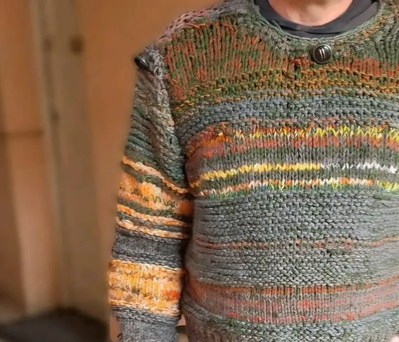 Suéter tejido multicolor artesanal - 5