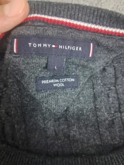 Suéter gris de lana Tommy Hilfiger - miniatura 3