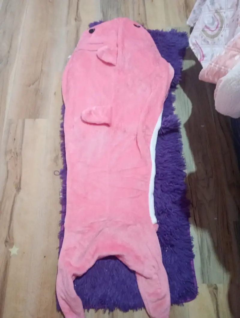 Pijama de tiburón Rosa y blanco para niño o niña - 2