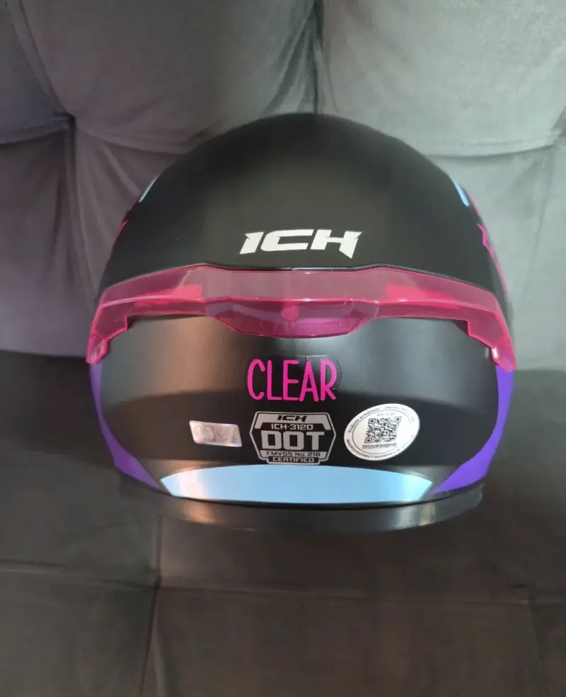 Casco de moto ICH negro con visera - 2