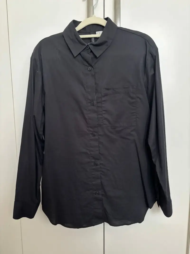 Blusa negra mujer H&M algodón - 2
