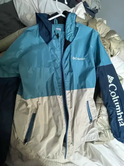 Chaqueta impermeable azul y gris - miniatura 4