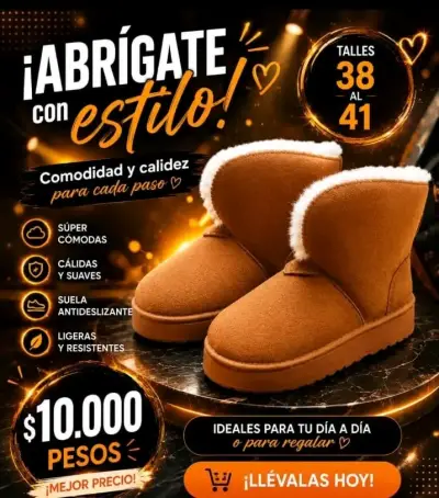 Botas negras cálidas y cómodas talla 38-41 - miniatura 2