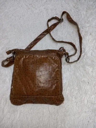 Bolso bandolera de cuero marrón - miniatura 2