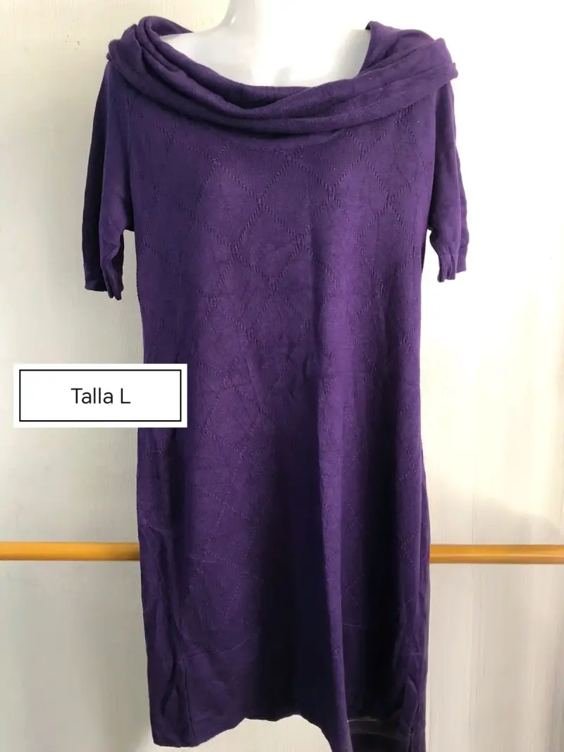 Vestido casual bicolor talla M - 3