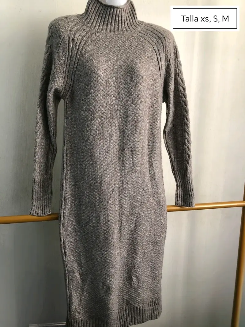 Vestido casual bicolor talla M - 4