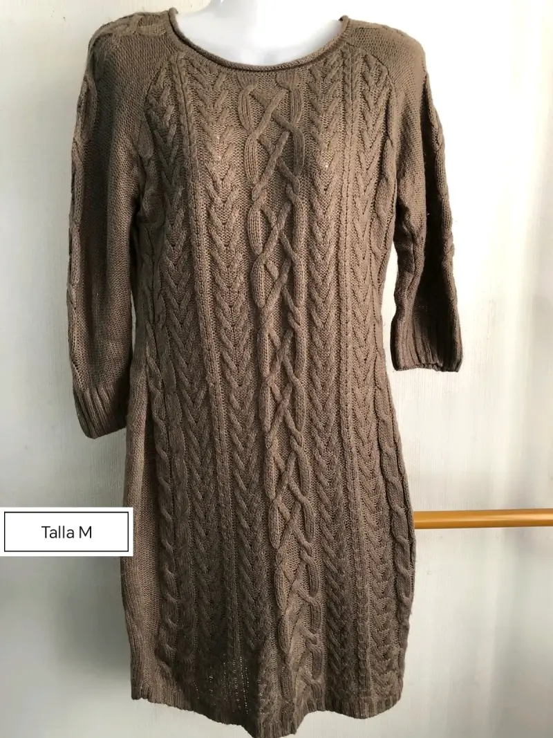 Vestido casual bicolor talla M - 5