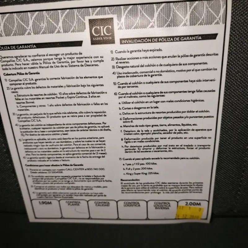 Cama matrimonial con colchón incluido CIC - 2