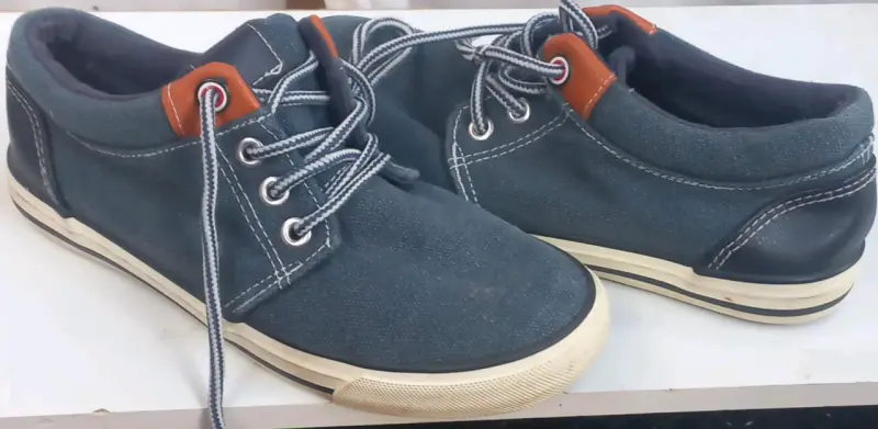 Zapatillas casuales de lona azul para hombre