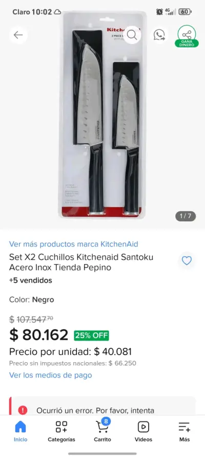 Set de cuchillos KitchenAid de acero inoxidable - miniatura 2