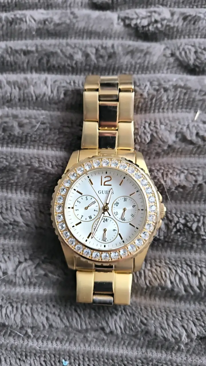 Reloj Guess original dorado con cristale - 1